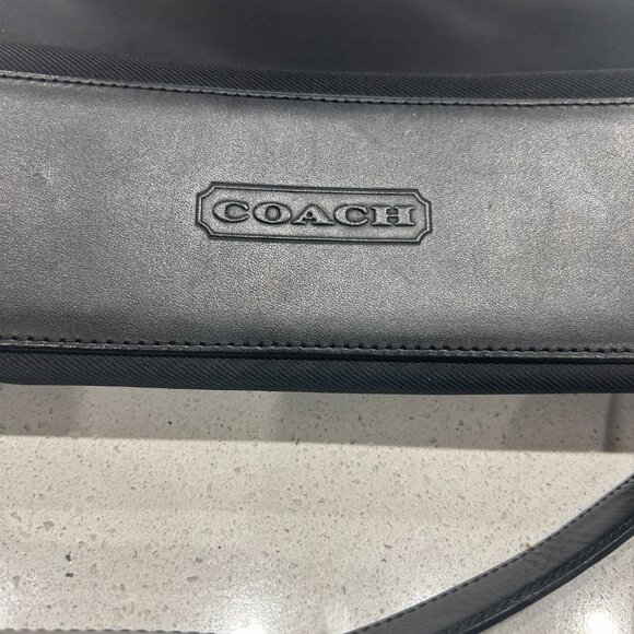 Coach Vintage Mercer Nylon & Leather Backpack Black Travel Bag Lightweight - Picture 5 of 9